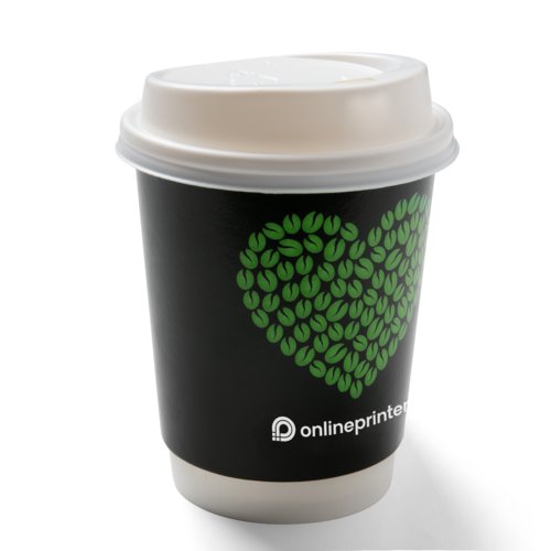 Cardboard drink cup with optional lid.