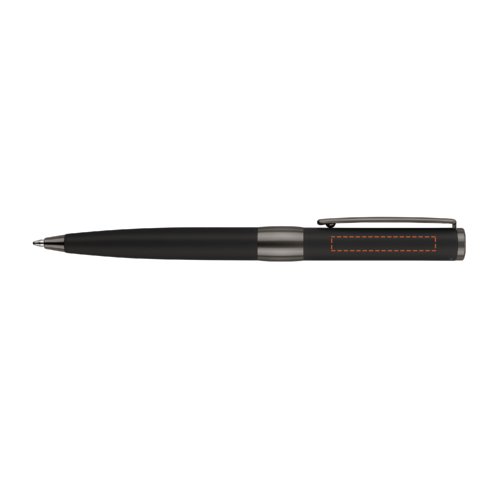 Black metal twist ballpoint pen with clip.