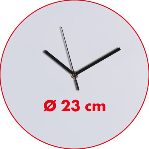 White wall clock with hour, minute, and second hands.