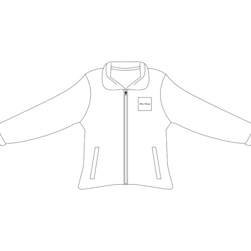 Fleece jacket with full zipper and pockets.