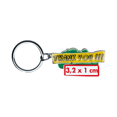 Metal keychain with ring.