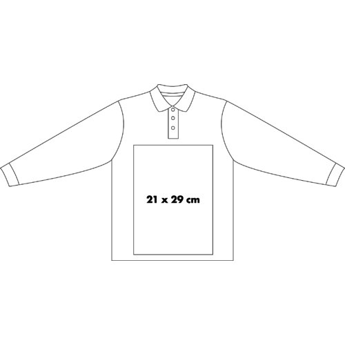 Men's long-sleeve polo shirt with button placket.