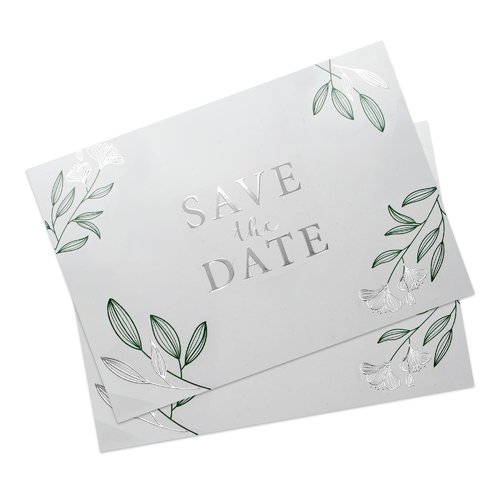 Wedding cards with spot hot foil stampings, A6-Square 9