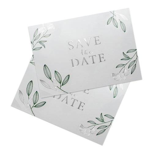 Wedding cards with spot hot foil stampings, Portrait, A6 10