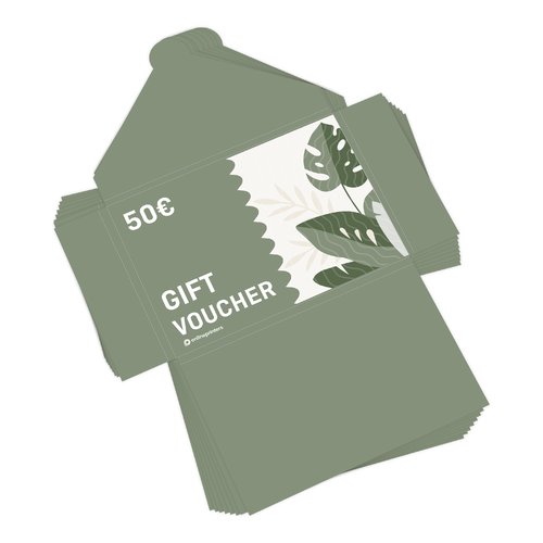 Gift card holder with tuck tab flap for DL, printed on both sides 2