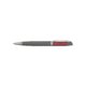 Gray metal ballpoint pen with clip and push-button mechanism.